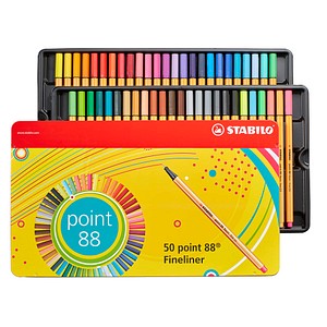 STABILO point 88 Fineliner farbsortiert 0,4 mm, 50 St.