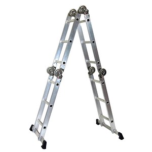 SZ Metall Gelenkleiter silber 4x 3 Sprossen, H: 330,0 cm