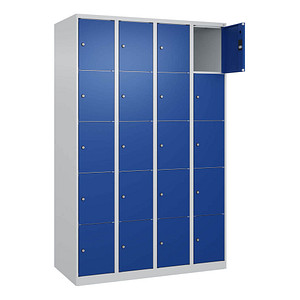 CP Schließfachschrank Classic Plus enzianblau, lichtgrau 080000-405 S10003, 20 Schließfächer 120,0 x 50,0 x 185,0 cm