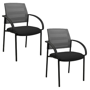 Topstar Besucherstühle AIRWORK MEETING 10 BB200BMT0CX3 grau, schwarz Stoff, 2 St.