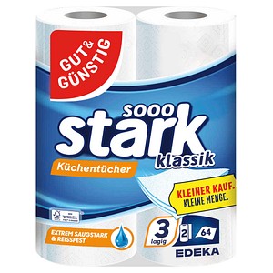 GUT&GÜNSTIG Küchenrollen stark klassik 3-lagig, 2 Rollen