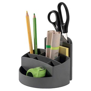 HAN Schreibtisch-Organizer RONDO KARMA öko-grau Polypropylen 9 Fächer 14,0 x 14,0 x 10,9 cm