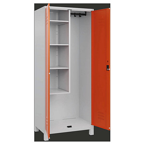CP Putzmittelschrank Classic Plus 080110-02 S10037 lichtgrau, reinorange 4 Fachböden 80,0 x 50,0 x 195,0 cm, aufgebaut, 1 St.