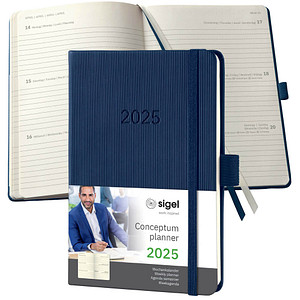 SIGEL Taschenkalender Conceptum 2025 dunkelblau