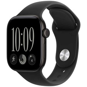 Apple Watch 12 42 mm Aluminium Space Grau (GPS + Cellular) Sportarmband M/L  schwarz
