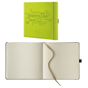 Lediberg Notizbuch Storytelling quadratisch kariert, lemongreen Hardcover 240 Seiten, 1 St.