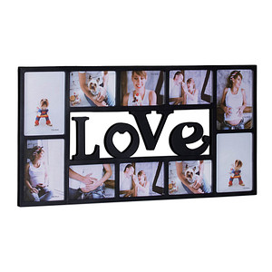 relaxdays  Collage-Bilderrahmen LOVE schwarz 72,0 x 36,5 cm, 1 St.