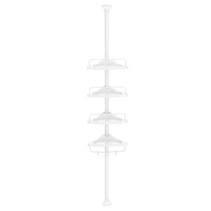 SONGMICS Teleskop-Duschregal BCB001A weiß 25,0 x 35,0 x 85,0 - 300,5 cm