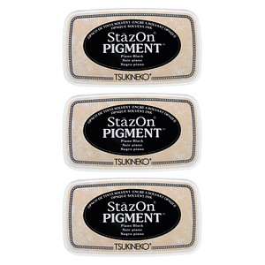 Rayher Stempelkissen StazOn On Pigment schwarz 7,6 x 3,5 cm, 3 St.