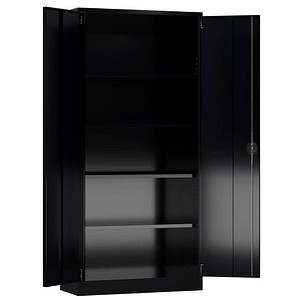 ClassiX Stahlschrank X-530349 tiefschwarz 4 Fachböden 92,0 x 42,0 x 194,5 cm, aufgebaut, 1 St.