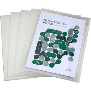 EICHNER Dokumententaschen DIN A4 quer transparent glatt, 5 St.