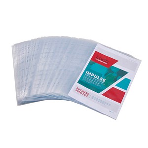 DURABLE Prospekthüllen PREMIUM Recycling DIN A4 transparent genarbt 0,08 mm, 100 St.