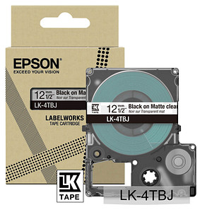 EPSON Schriftband LK LK-4TBJ C53S672065, 12 mm schwarz auf transparent