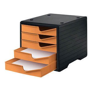 styro Schubladenbox styroswingbox  apricot 275-8430.4194, DIN A4 mit 5 Schubladen