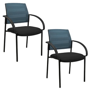 Topstar Besucherstühle AIRWORK MEETING 10 BB200BMT0CX6 petrol, schwarz Stoff, 2 St.