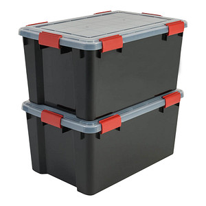 IRIS Ohyama AT-L BkR/C/D.Red Aufbewahrungsboxen 2x 50,0 l schwarz, transparent, rot 29,0 x 59,0 x 29,0 cm, 2 St.