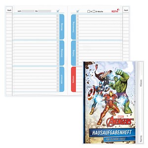 ROTH Hausaufgabenheft Marvel Avengers für clevere Faule liniert DIN A5 ohne Rand, 104 Blatt, 1 St.