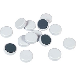 EICHNER Magnete weiß, Kunststoff Ø 3,0 cm, 20 St.