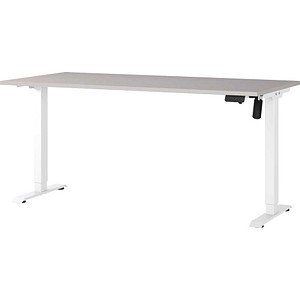 GERMANIA Boras höhenverstellbarer Schreibtisch kaschmir rechteckig, T-Fuß-Gestell weiß 180,0 x 80,0 cm