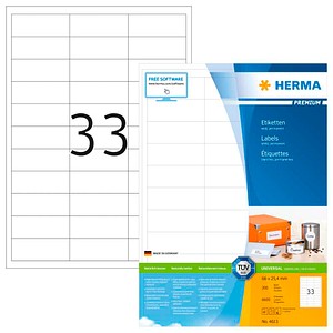 HERMA Etiketten 4613 weiß 66,0 x 25,4 mm, 200 Blatt