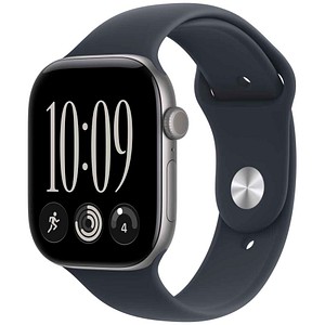 Apple Watch 12 46 mm Aluminium Space Grau (GPS) Sportarmband M/L  blau