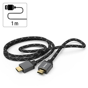 hama Ultra High Speed HDMI Kabel 1,0 m schwarz, grau