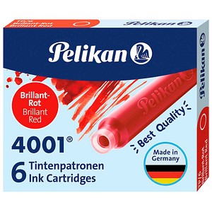 Pelikan Tintenpatronen für Füller brillant rot, 6 St.