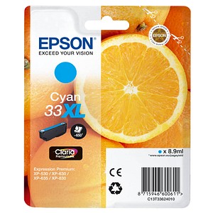EPSON 33XL / T3362XL cyan Tintenpatrone EPSON 33XL / T3362XL cyan Tintenpatrone