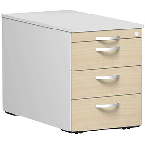 geramöbel Flex Rollcontainer lichtgrau, ahorn 4 Auszüge 43,8 x 80,0 x 56,5 cm