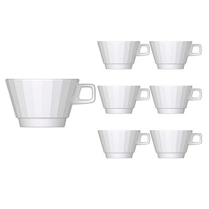 BAUSCHER Kaffeetassen EDGE weiß 0,35 l, 6 St.