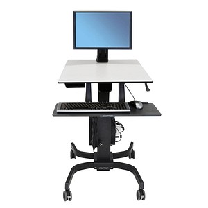 ergotron höhenverstellbarer PC-Tisch WorkFit-C Single LD 24-215-085 grau, schwarz für 1 Monitor, 1 Tastatur, 1 Maus, 1 P