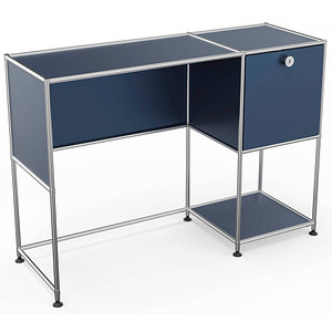 viasit System4 Schreibtisch violettblau rechteckig, Rundrohrgestell silber 116,0 x 41,0 cm