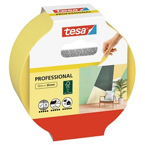 tesa PROFESSIONAL Malerband gelb 30,0 mm x 50,0 m 1 Rolle