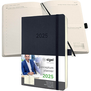 SIGEL Taschenkalender Conceptum 2025 schwarz