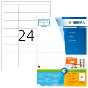 HERMA Etiketten 4614 weiß 66,0 x 33,8 mm, 200 Blatt
