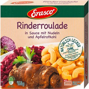 Erasco Rinderroulade in Sauce mit Nudeln und Apfelrotkohl, 1 St.