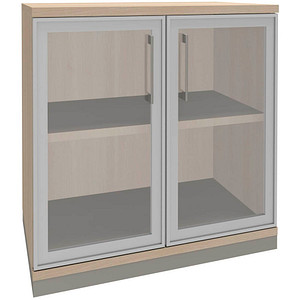 fm Aktenschrank Oldenburg, 4260429767649 akazie, Acrylglas klar 2 Fachböden 80,0 x 44,2 x 78,1 cm
