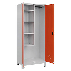 CP Putzmittelschrank Classic Plus 080110-02 S10036 lichtgrau, reinorange 4 Fachböden 80,0 x 50,0 x 195,0 cm, aufgebaut, 1 St.