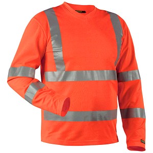 BLAKLÄDER® Herren Warnschutz-Langarmshirt 3381 orange Größe M, 1 St.