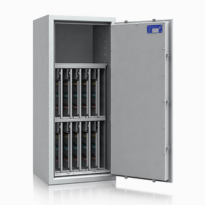 ISS safe4key Schlüsseltresor lichtgrau mit 560 Haken, Doppelbartschloss, 50,0 x 42,0 x 115,0 cm, 1 St.