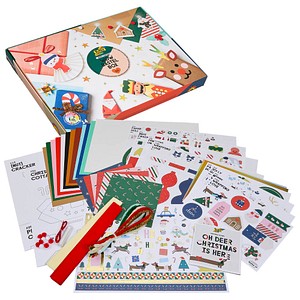 folia Bastelset Weihnachten 54-tlg. mehrfarbig