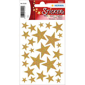 HERMA Aufkleber Sterne, gold, 27 Etiketten