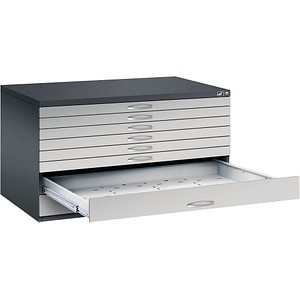 CP 7200 Planschrank schwarzgrau, weißaluminium 8 Schubladen 135,0 x 96,0 x 76,0 cm, 1 St.