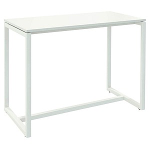 meet powered by PAPERFLOW Stehtisch easyDesk weiß rechteckig, Vierkantrohr weiß, 150,0 x 75,0 x 110,0 cm