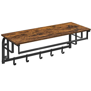 VASAGLE Wandgarderobe braun Holz 5 Haken 80,0 x 27,0 cm, 1 St.