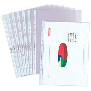 herlitz Prospekthüllen DIN A4 transparent genarbt 0,08 mm, 100 St.