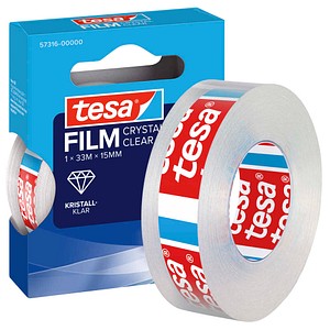 tesa KRISTALL-KLAR Klebefilm transparent 15,0 mm x 33,0 m 1 Rolle