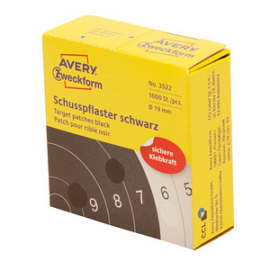 AVERY Zweckform Klebepunkte Schusspflaster schwarz Ø 19,0 mm, 1.000 St.