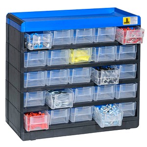 Allit VarioPlus Kleinteilemagazin schwarz, blau 30,0 x 13,5 x 28,5 cm, 1 St.