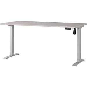 GERMANIA Boras höhenverstellbarer Schreibtisch kaschmir rechteckig, T-Fuß-Gestell silber 180,0 x 80,0 cm